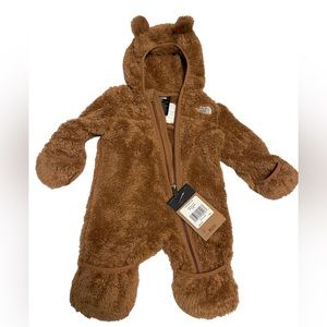 North Face Baby Bear One-Piece Bunting  Toasted Brown Size 0-3 Months NWT